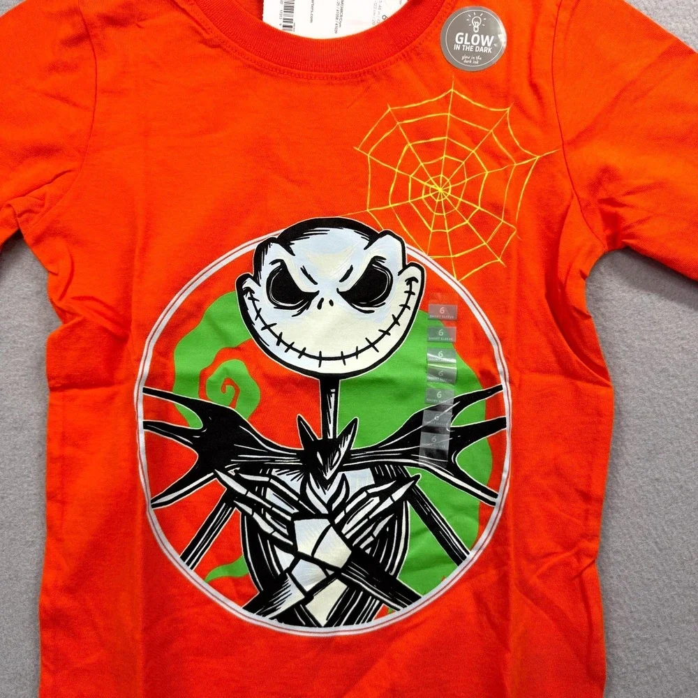 Carters Glow Nightmare Before‎ Christmas Halloween T-Shirt Toddler Boys 6 Orange